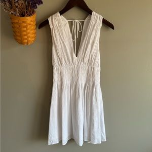 Abercrombie Smocked Plunge Crinkle Mini Dress